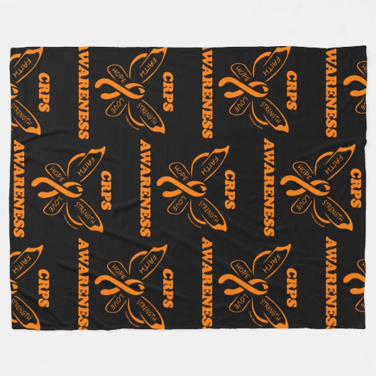 Butterfly/Awareness...CRPS Fleece Deken (Voorkant (Horizontaal))