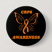 Butterfly/Awareness...CRPS Ronde Button 7,6 Cm (Voorkant)