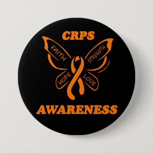 Butterfly/Awareness...CRPS Ronde Button 7,6 Cm