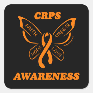 Butterfly/Awareness...CRPS Vierkante Sticker