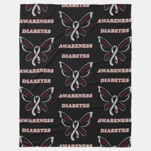Butterfly/Awareness... Diabetes Fleece Deken