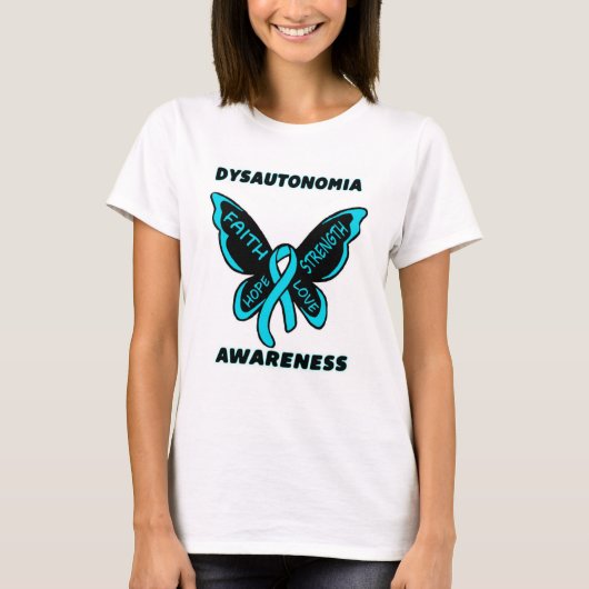 Butterfly/Awareness... Dysautonomia T-shirt (Voorkant)