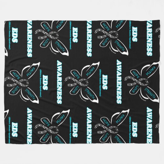 Butterfly/Awareness...EDS Fleece Blanket (Voorkant (Horizontaal))