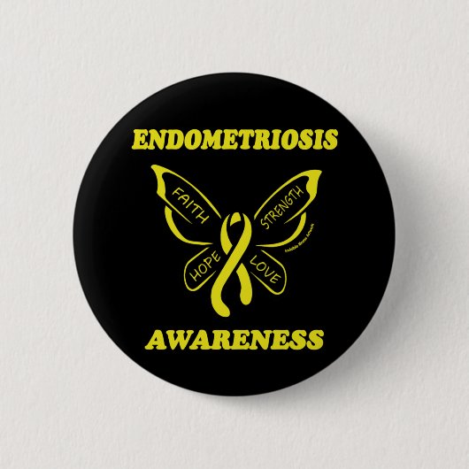 Butterfly/Awareness... Endometriosis Button (Voorkant)