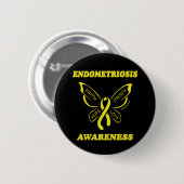 Butterfly/Awareness... Endometriosis Button (Voorkant /achterkant)