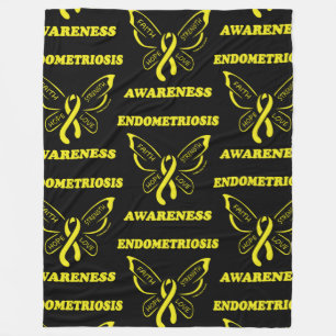 Butterfly/Awareness... Endometriosis Fleece Blanke Deken