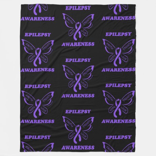 Butterfly/Awareness.. Epilepsy Fleece Deken (Voorkant)