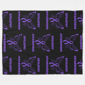 Butterfly/Awareness.. Epilepsy Fleece Deken (Voorkant (Horizontaal))