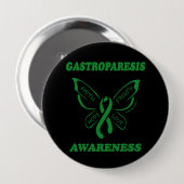 Butterfly/Awareness... Gastro-parese Ronde Button 4,0 Cm (Voorkant /achterkant)