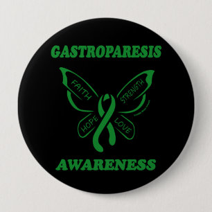 Butterfly/Awareness... Gastro-parese Ronde Button 4,0 Cm