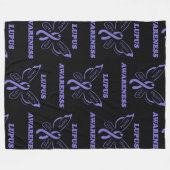 Butterfly/Awareness.. Lupus Fleece Blanket (Voorkant (Horizontaal))