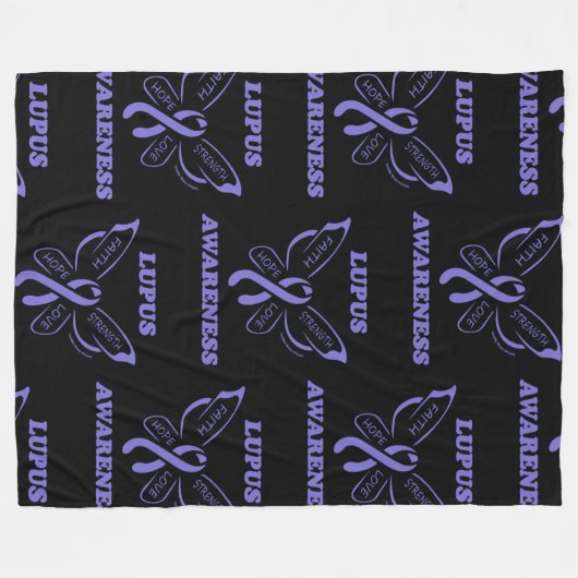 Butterfly/Awareness.. Lupus Fleece Blanket (Voorkant (Horizontaal))