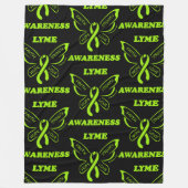 Butterfly/Awareness... Lyme disease fleece Blanket (Voorkant)