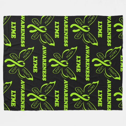 Butterfly/Awareness... Lyme disease fleece Blanket (Voorkant (Horizontaal))