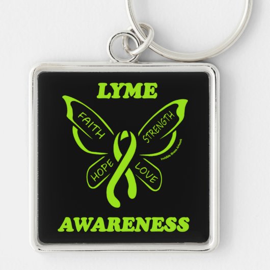 Butterfly/Awareness... Lyme Disease Sleutelhanger (Voorkant)