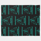 Butterfly/Awareness... Myasthenia Gravis Fleece Bl Deken (Voorkant (Horizontaal))