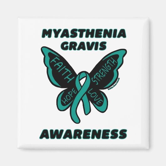 Butterfly/Awareness... Myasthenia Gravis Magneet (Voorkant)