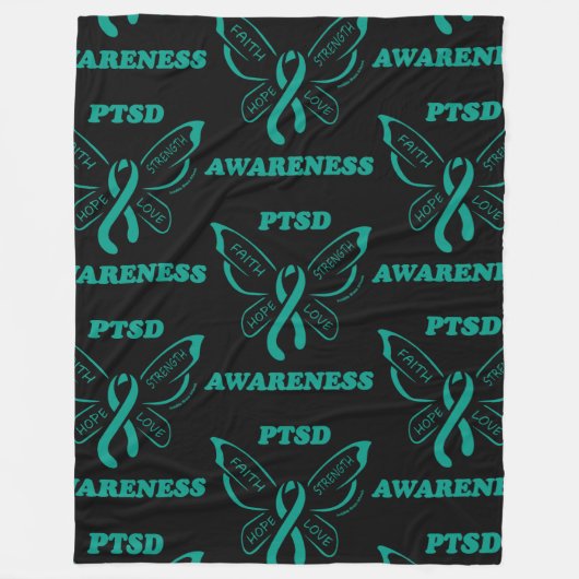 Butterfly/Awareness...PTSD Fleece Blanket Deken (Voorkant)