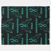 Butterfly/Awareness...PTSD Fleece Blanket Deken (Voorkant (Horizontaal))