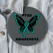 Butterfly/Awareness...PTSD Ronde Button 6,0 Cm (In situ)