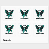 Butterfly/Awareness...PTSD Vierkante Sticker (Vel)