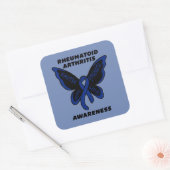 Butterfly/Awareness... Reumatoïde artritis Vierkante Sticker (Envelop)