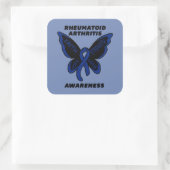 Butterfly/Awareness... Reumatoïde artritis Vierkante Sticker (Tas)