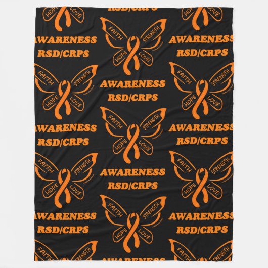Butterfly/Awareness...RSD/CRPS Fleece Deken (Voorkant)