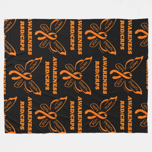 Butterfly/Awareness...RSD/CRPS Fleece Deken (Voorkant (Horizontaal))