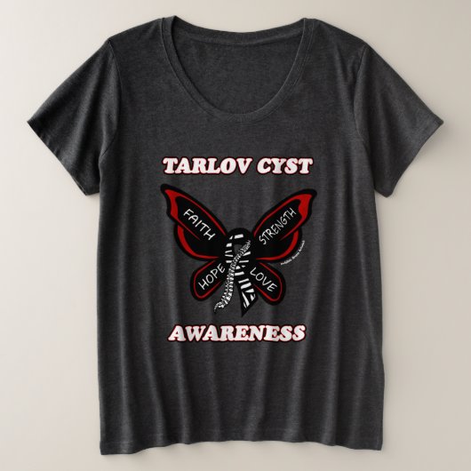 Butterfly/Awareness..Tarlov Cyst Grote Maat T-shirt (Design voorkant)