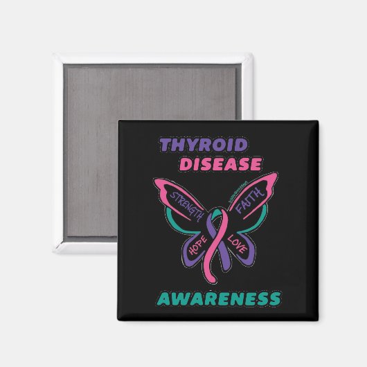 Butterfly/Awareness... Thyroid Disease Magneet (Voorkant / Achterkant)