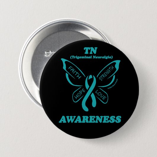 Butterfly/Awareness...TN Ronde Button 7,6 Cm (Voorkant /achterkant)