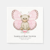 Butterfly Baby Beer Girl | Baby shower Napkins Servet (Voorkant)