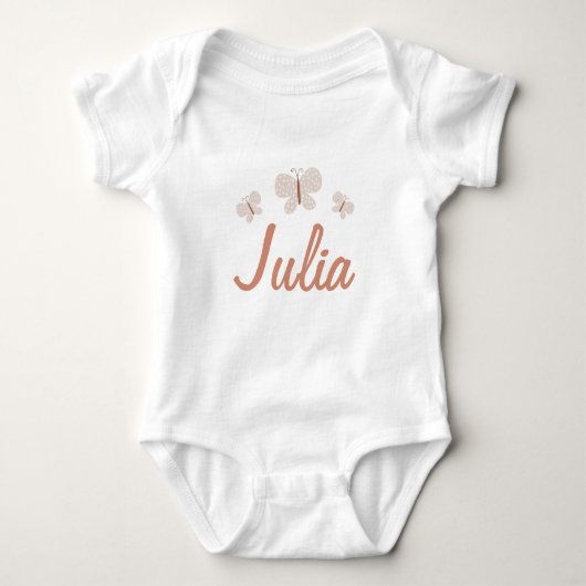 Butterfly Baby Bodysuit met Custom Name T-Shirt (Voorkant)