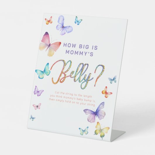 Butterfly Baby Bump Guessing Spelbord Reclamebord Met Voetstuk (Voorkant)