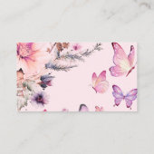 Butterfly Baby in Bloom Baby shower Luier Raffle Informatiekaartje (Achterkant)