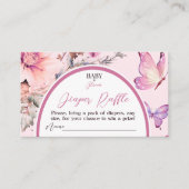 Butterfly Baby in Bloom Baby shower Luier Raffle Informatiekaartje (Voorkant)