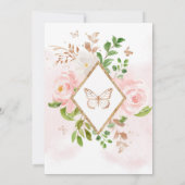Butterfly Baby in Bloom Blush gouden baby shower Kaart (Achterkant)