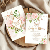 Butterfly Baby in Bloom Blush gouden baby shower Kaart