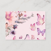 Butterfly Baby in Bloom Girl Baby shower Luier Informatiekaartje (Achterkant)