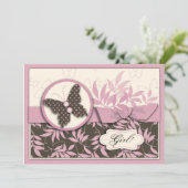 Butterfly Baby Invitation Card Kaart (Staand voorkant)