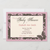 Butterfly Baby Invitation Card Kaart (Achterkant)