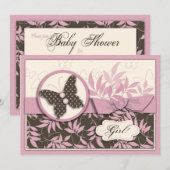 Butterfly Baby Invitation Card Kaart (Voorkant / Achterkant)