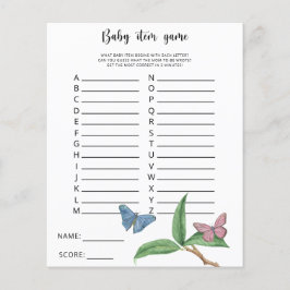 Butterfly - Baby-objectspel. Baby shower game