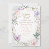 Butterfly baby Pink Butterflies baby shower Kaart (Voorkant)