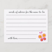 Butterfly - Baby shower Advice Kaarten (Voorkant)