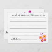 Butterfly - Baby shower Advice Kaarten (Voorkant / Achterkant)