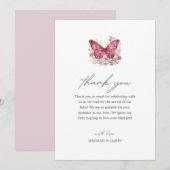 Butterfly Baby shower bedankje Bedankkaart (Voorkant / Achterkant)