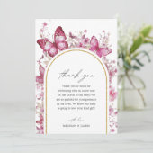 Butterfly Baby shower bedankje Bedankkaart (Staand voorkant)