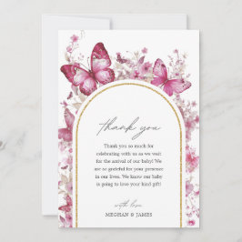 Butterfly Baby shower bedankje Bedankkaart